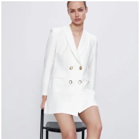 Zara white Blazer dress size -Large - Picture 5 of 5
